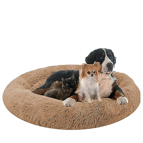 NENIUX Rund Hundebett Katzenbett Hundekissen, Hundesofa Hundekorb Katzensofa, Donut Haustierbett Katzenkissen Welpen Kissen für Kleine, Mittelgroße Hunde, Katzen & Andere Haustiere(120cm/47inch) von NENIUX