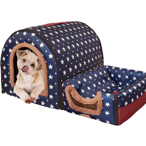 Puppy House Pet Beds Kennel, Washable Dog House Pet House Cat Beds Dog Beds Pet Nest Pet Shelter Cat Cave Bed with Removable Cushion for Small Medium Dogs,48x40x33cm,Style2 von NENIUX