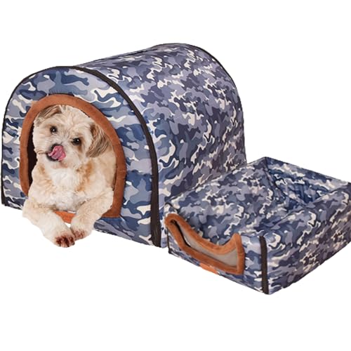 Puppy House Pet Beds Kennel, Washable Dog House Pet House Cat Beds Dog Beds Pet Nest Pet Shelter Cat Cave Bed with Removable Cushion for Small Medium Dogs,48x40x33cm,Style3 von NENIUX