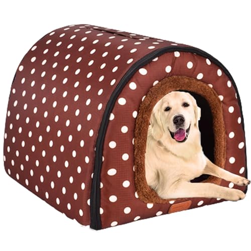 Selbstwärmendes Hundehaus Hundebett, Haustierbett, Welpenbett, Kätzchenhaus, Haustiernest, Hundenest, Kissen, Katzenschutz mit doppelseitiger Matte für Haustiere, Welpen, Kätzchen, Kaninchen, 48 x 40 von NENIUX