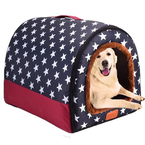 Selbstwärmendes Hundehaus Hundebett, Haustierbett, Welpenbett, Kätzchenhaus, Haustiernest, Hundenest, Kissen, Katzenschutz mit doppelseitiger Matte für Haustiere, Welpen, Kätzchen, Kaninchen, 48 x 40 von NENIUX