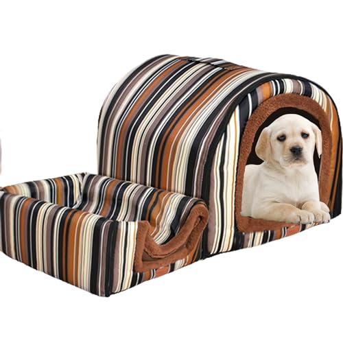 Waschbares Hundebett, Hundehaus, Hundehütte, Haustier-Sofa, Kissen, Katzenhauskissen, Katzenhaus, Haustierbett mit rutschfester Unterseite für kleine, mittelgroße Hunde, Katzen, 38 x 38 x 19 cm, von NENIUX