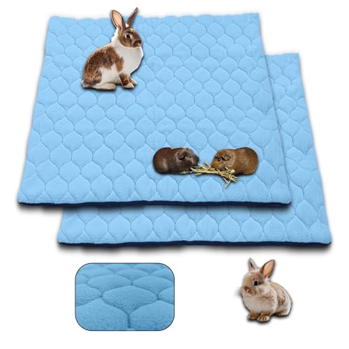 NEO SOLVO 2 Stück Käfigeinlage für Kaninchen und Meerschweinchen - perfekte Einstreu für Innenkäfige und C&C - saugfähig, wasserdicht - 105 x 105cm - Blau von NEO SOLVO