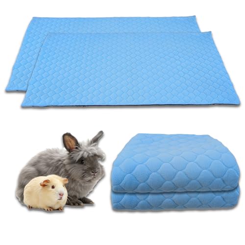 NEO SOLVO 2 Stück Käfigeinlage für Kaninchen und Meerschweinchen - perfekte Einstreu für Innenkäfige und C&C - saugfähig, wasserdicht - 105 x 105cm - Blau von NEO SOLVO