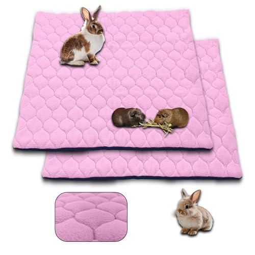 NEO SOLVO 2 Stück Käfigeinlage für Kaninchen und Meerschweinchen - perfekte Einstreu für Innenkäfige und C&C - saugfähig, wasserdicht - 105 x 105cm - Rosa von NEO SOLVO