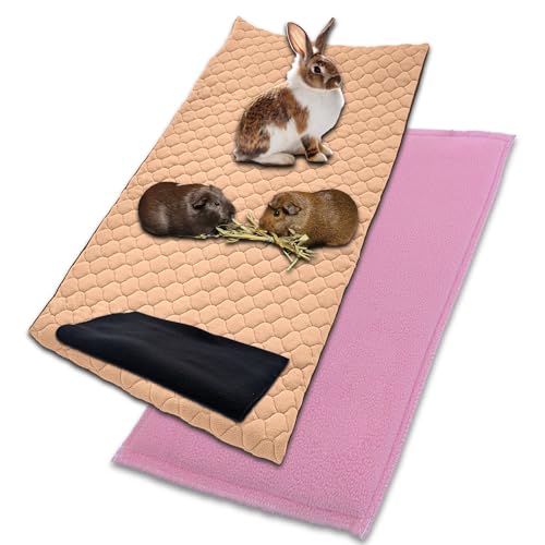 NEO SOLVO 2 Stück – große Matte 60 cm x 120 cm und Matte für Katzenstreu, saugfähig, wasserdicht, rutschfest, für Hunde, Kaninchen, Meerschweinchen, Katzen von NEO SOLVO