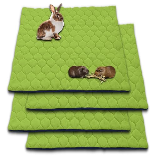 NEO SOLVO 4 Stück Käfigeinlage für Kaninchen und Meerschweinchen - perfekte Einstreu für Innenkäfige und C&C - saugfähig, wasserdicht - 105 x 105cm - Grün von NEO SOLVO