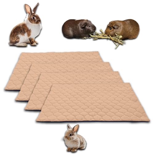 NEO SOLVO 4 Stück Käfigeinlage für Kaninchen und Meerschweinchen - perfekte Einstreu für Innenkäfige und C&C - saugfähig, wasserdicht - 60cm x 50cm - Pfirsich von NEO SOLVO