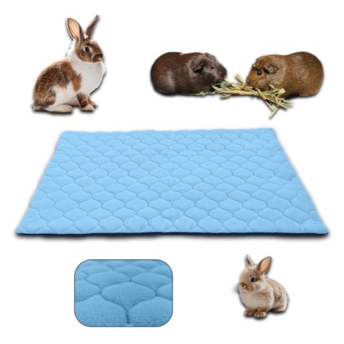 NEO SOLVO Fleece-Matte für Kaninchen und Meerschweinchen – 50 x 60 cm – perfekte Matte als Versteck in Innenkäfigen und C&C – saugfähig, wasserdicht, bequem – einfach zu reinigen – Blau von NEO SOLVO