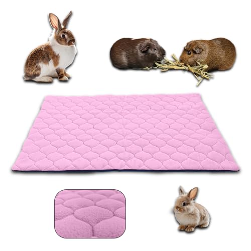 NEO SOLVO Fleece-Unterlage für Kaninchen und Meerschweinchen – 50 x 60 cm – perfekte Unterlage unter Verstecken in Innenkäfigen und C&C – saugfähig, wasserdicht, bequem – einfach zu reinigen – Pink von NEO SOLVO