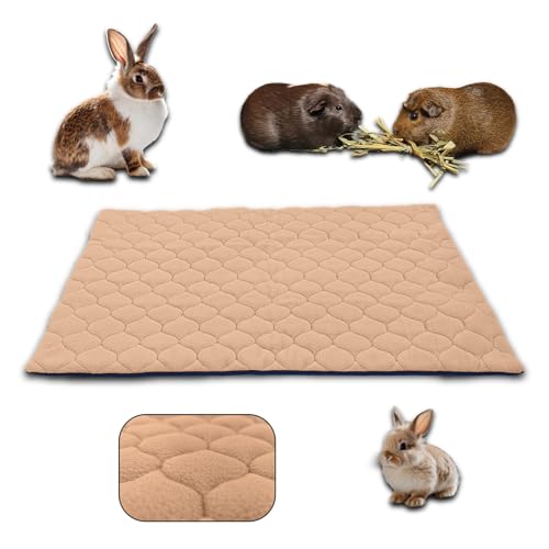 NEO SOLVO Käfigeinlage für Kaninchen und Meerschweinchen mit Abnehmbarer Fleece-Tunneldecke - perfekte Einstreu für Innenkäfige und C&C - saugfähig, wasserdicht - 60 x 50 cm - Pfirsich von NEO SOLVO