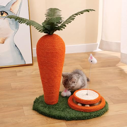 Kratzbaum für Katzen, niedlicher Kratzbaum mit Karottenmotiv, Natur-Sisal-Kratzbaum für Katzen und Kätzchen im Innenbereich (Color : B, Size : 40x30cm) von NEOFEN