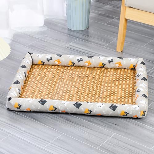 NEOFEN Sommerliches Bambus-Katzenbett, leichtes Haustierkissen, kühles Nest, kleine Hunde, Katzenbett(3,40x30cm) von NEOFEN