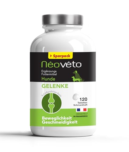 NEOVÉTO – Hundegelenke – 120 natürliche Tabletten – Arthrose bei Hunden – Entzündungshemmend – Vom Veterinärdienst zugelassene Wirkstoffe NEOVÉTO – Hundegelenke – 120 natürliche Tabletten – Arthrose bei Hunden – Entzündungshemmend – Vom Veterinärdienst zugelassene Wirkstoffe von NEOVETO