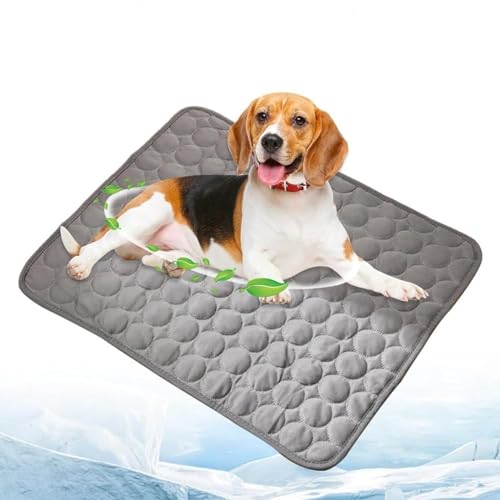 NEPHEW Kühlmatte für Hunde Hundedecke: Selbstkühlende Haustiermatte für Hunde und Katzen Kleines Hundebett Schlafunterlage Leichte Faltbare Haustier Eismatte (L,Grau) von NEPHEW