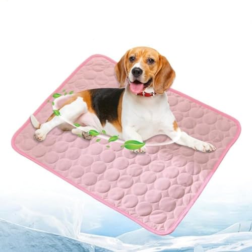 NEPHEW Kühlmatte für Hunde Hundedecke: Selbstkühlende Haustiermatte für Hunde und Katzen Kleines Hundebett Schlafunterlage Leichte Faltbare Haustier Eismatte (M,Rosa) von NEPHEW