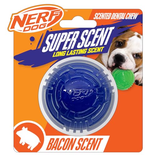 Nerf Dog Scentology Speck-Duftball mit festem Kern, langlebiges Apportier- und Kauspielzeug für Hunde von Nerf Dog