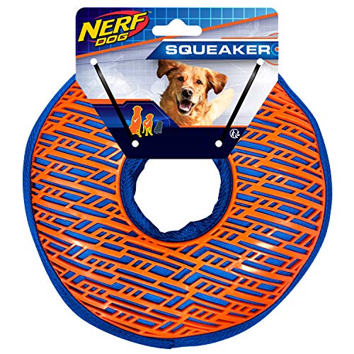 Nerf Dog 21,6 cm einseitiger TPR-Force-Grip-Ring – Blau/Orange von NERF