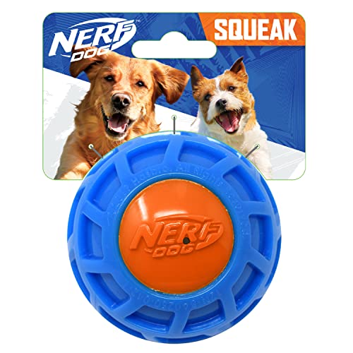 Nerf Dog Exo-Quietschball aus TPR, 7,6 cm, Blau/Orange von NERF