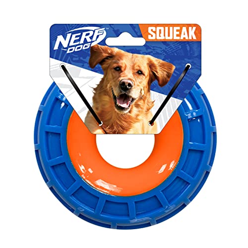 Nerf Dog 15,2 cm TPR EXO Quietschring – Blau/Orange von Nerf Dog