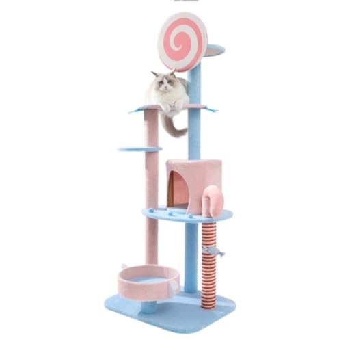 NESPIQ Katzenkratzbaum Katzenmöbel Moderner Katzenbaumturm Aus Holz Für Zimmerkatzen, Katzenklettermöbel, Sisal-Kratzbäume Kratzbaum Für Katzen von NESPIQ