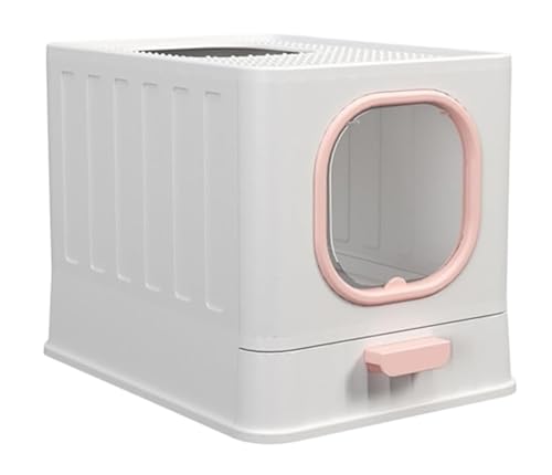 NESPIQ Katzentoilette Für Katzen Katzentoilette, Komplett Geschlossen, Spritzwassergeschützt, Katzentoilette Aus Kunststoff, Schublade, Katzentoiletten Katzenklo Für Katzen(Pink) von NESPIQ