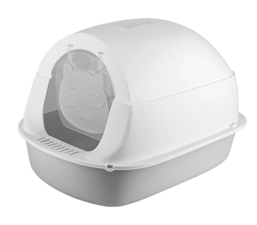 NESPIQ Katzentoilette Für Katzen Katzentoilette Mit Haube Und Deckel, Kätzchentöpfchen, Geschlossene Katzentoilette Mit Katzentoilette Vor Der Tür Katzenklo Für Katzen(Grey) von NESPIQ