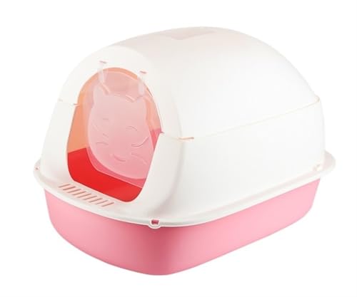 NESPIQ Katzentoilette Für Katzen Katzentoilette Mit Haube Und Deckel, Kätzchentöpfchen, Geschlossene Katzentoilette Mit Katzentoilette Vor Der Tür Katzenklo Für Katzen(Pink) von NESPIQ