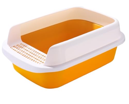 NESPIQ Katzentoilette Für Katzen Offene Katzentoilette Mit Hoher Seitenwand, Spritzschutz Und Streu-Siebschaufel Katzenklo Für Katzen(Yellow) von NESPIQ