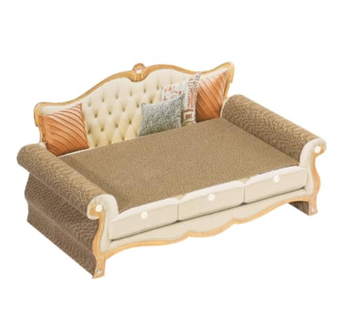 NESPIQ Kratzbrett Katzen Katzenkratzbrett Aus Pappe, Katzenkratzbrett, Lounge-Schlafsofa for Hauskatzen, Groß Katzenkratzbretter(Beige) von NESPIQ