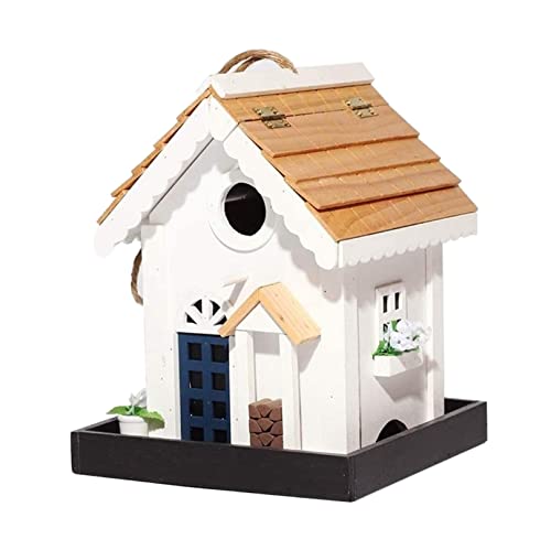 NESPIQ Vogelfutterhaus Balkon Garten Holz-Vogelhäuschen, Langlebig, Für Aufhängen, Villa-Typ, Wildvogelhäuschen, Gartendekoration, Geschenke Futterhaus Für Vögel von NESPIQ