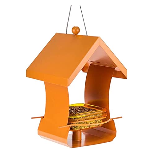 NESPIQ Vogelfutterhaus Balkon Garten Meatl Bird Feeder Langlebiger Hängender Wildvogel-Feeder Für Die Gartenfütterung Im Freien Futterhaus Für Vögel(Orange) von NESPIQ