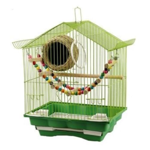 Vogelvoliere Vogelkäfig Eisen-Vogelkäfig, Reiseträgerkäfig Mit Vogelfutterstation Für Papageien, Sittiche, Wellensittiche, Nymphensittiche Vogelhaus Papageienkäfig(Grün) von NESPIQ