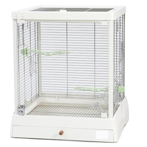 Vogelvoliere Vogelkäfig Vogelkäfig Aus Metall, Gehärtetes Glas, Vogelflugkäfige Mit Bodenschale, Papageienkäfig Für Sittiche, Turteltauben Vogelhaus Papageienkäfig(White) von NESPIQ