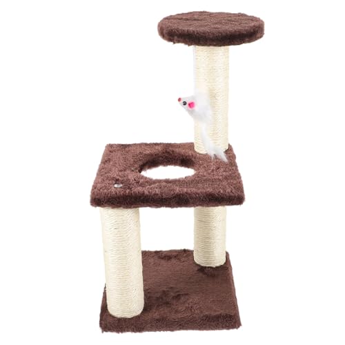 Klettergerüst für Katzen katzenkratzmatte kratzmatte für Katzen katzenkratzbaum Spielzeug für Katzen cat Tree Kratzstange für Haustiere wiederverwendbarer Kratzbaum Flanell Coffee NESTINGHO von NESTINGHO