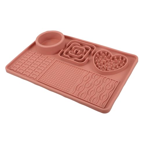 Leckunterlage Für Haustiere Beruhigungsmatte Für Das Haustiertraining Badespielzeug Für Hunde Puzzle Hundenapf Leckmatte Slow Feeder Slow-feeder-leckpad Pet-food-pad Kieselgel Rosa NESTINGHO von NESTINGHO