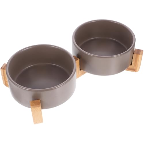 NESTINGHO 1 Satz Haustiernapf pet Bowl Dog Bowl dogbowl Keramik schüssel keramikschüssel Hundenapf Haustiere Katzenfutter Haustiergerichte Katzennapf aus Keramik Futternapf für Hunde Holz von NESTINGHO