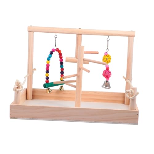 NESTINGHO 1 Satz holzspielzeug holzspielsachen Bird Toys Educational Toys Papageienspielplatz Sitzstangen für Vogelkäfige Spielzeug für Nymphensittiche Vogelpapageienspielzeug hölzern Khaki von NESTINGHO