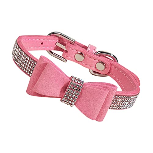 NESTINGHO 1 Set Haustier Diamanthalsband Welpenhalsbänder Für Kleine Welpen Schleife Hundehalsband Haustier Basishalsbänder Verstellbares Welpen Halsband Breakaway Hundehalsband von NESTINGHO