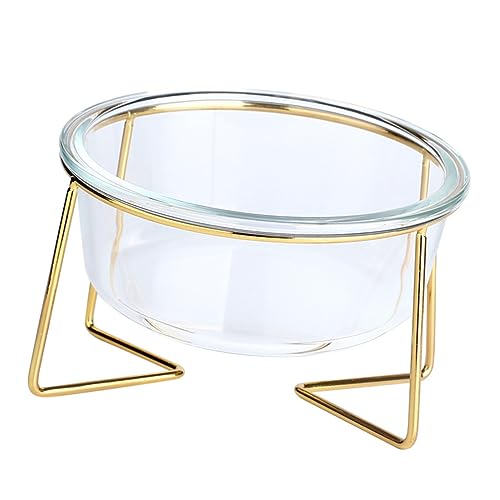 NESTINGHO 1Stk Haustiernapf aus Glas geneigter Katzenwassernapf Futterautomat für Haustiere pet Water Bowl Dog Food Bowl Hundenäpfe Katzennapf Fressnapf für Haustiere mit hoher Basis Eisen von NESTINGHO