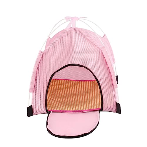 NESTINGHO 1Stk regenfestes kleines Haustierzelt pet Supplies haustierbedarf Indoor-Hundehütte Tragbares Outdoor-Haustierzelt Hundezelt Tipi Zelte Faltbares Haustierzelt Sonnenschutzzelt Rosa von NESTINGHO