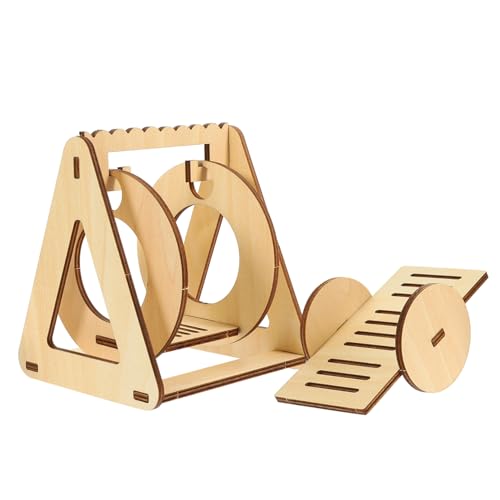 NESTINGHO 2 Stück DIY Montage Spielzeug Hamster Spielzeug Für Käfig Hamsterkäfig Zubehör DIY Hamster Wippe Aus Holz von NESTINGHO