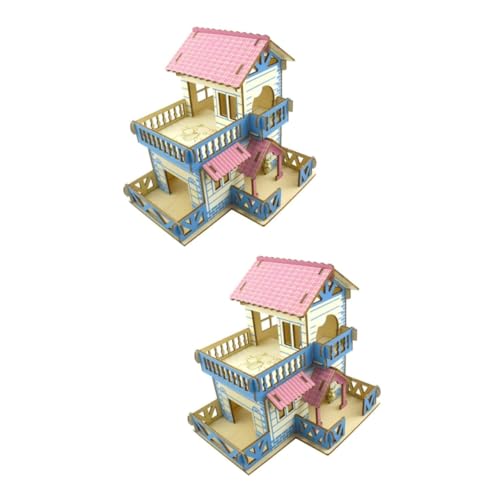 NESTINGHO 2 Stück Hamster Doppelstock Villa Kleines Tierhaus Haustier Hamster Villa Haustier Hamster Kletterregal Kleine Haustier Treppe Chinchilla Hamsterhaus Rennmaus von NESTINGHO