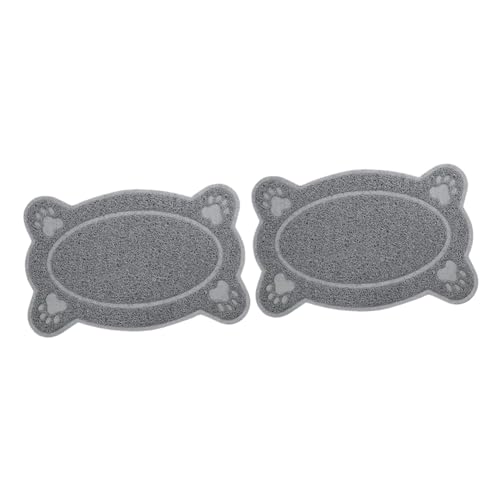 NESTINGHO 2St Tischset zum Füttern von Hunden wasserdichter Teppich Hundefutter Tischset Wurf Katzenmatten für Streu Klauenschleifmatte Haustier verschleißfeste Tierfuttermatte Grey von NESTINGHO