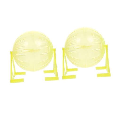 NESTINGHO 2st Laufender Ball Werkzeuge Zum Laufen Von Tieren Tiere Spielzeug Hamsterräder Hamster Stiller Läufer Chinchillas Laufrad Hamster-Fitness-Zirkel Mini-tierspielzeug Plastik Yellow von NESTINGHO