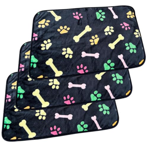 NESTINGHO 3St Haustierdecke Katzensofadecke Katzendecke Welpendecke Sofa-Überwurfdecke kleine Tierdecke kuscheldecke warm thermodecken Dog mat Haustiere warme Decke Winterdecke Flanell Black von NESTINGHO