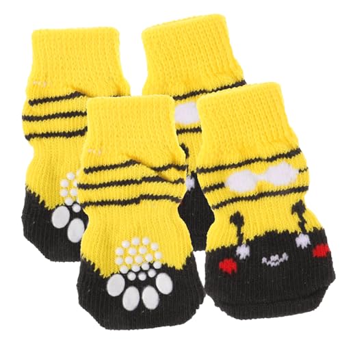 NESTINGHO 4 Stück Haustier Socken Pfote Haustierzubehör Tragbare Baumwollsocken Socken Für Hunde Hundezubehör Austauschbare Hundesocken Kompakte Haustiersocken Welpenbedarf Baumwolle von NESTINGHO