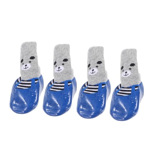 NESTINGHO 4 Stück Haustierschuhe hundepfoten hundezubehör Cartoon Haustiersocken Hunde Accessories Dog Accessories kompakte Baumwollsocken austauschbare Hundesocken Welpenbedarf Baumwolle von NESTINGHO