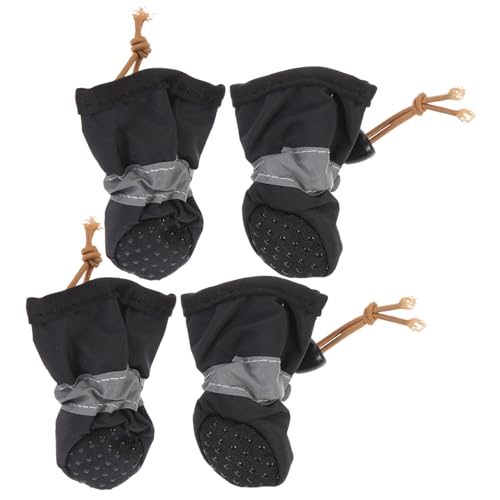 NESTINGHO 4 Stück wasserdichte Fußabdeckung für Haustiere Atmungsaktive Hundeschuhe Socken für den Winter Paws pfotenschutz Hunde Schuhe Hund Regenschuhe Rutschfester Haustierstiefel Stoff von NESTINGHO