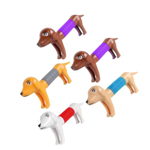 NESTINGHO 5 Stück Stressabbauendes Hundespielzeug Sensorisches Spielzeug Cartoon Pop Tube Spielzeug Tier Pop Tube Stretch Spielzeug Pop Tube Hundespielzeug Pop Tube Spielzeug von NESTINGHO